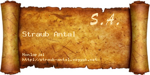 Straub Antal névjegykártya